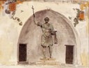 L.Ducros. Statua di Eraclio nella piazza di Barletta